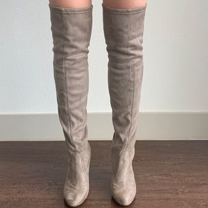 Steve Madden ‘Gorgeous’ Taupe Over the Knee Boots